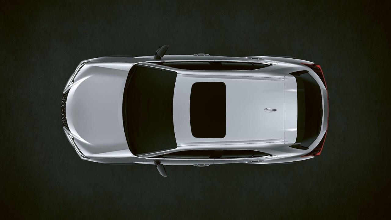 Aerial view of a Lexus UX 300e