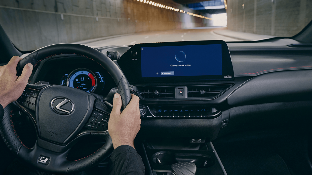  A man driving the Lexus UX