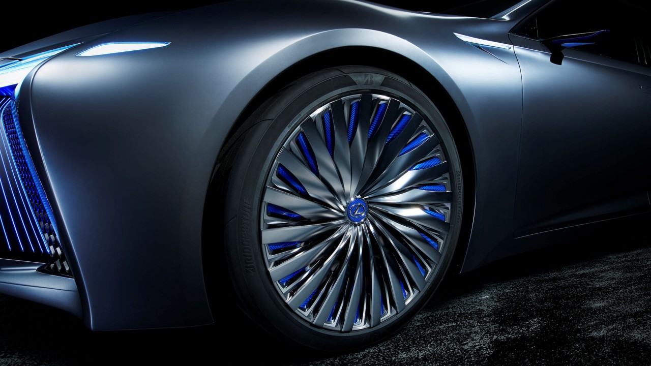 Lexus concept car wheel close up 
