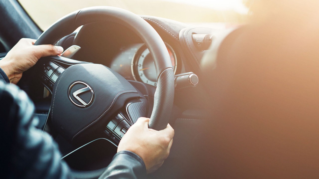 A Lexus steering wheel