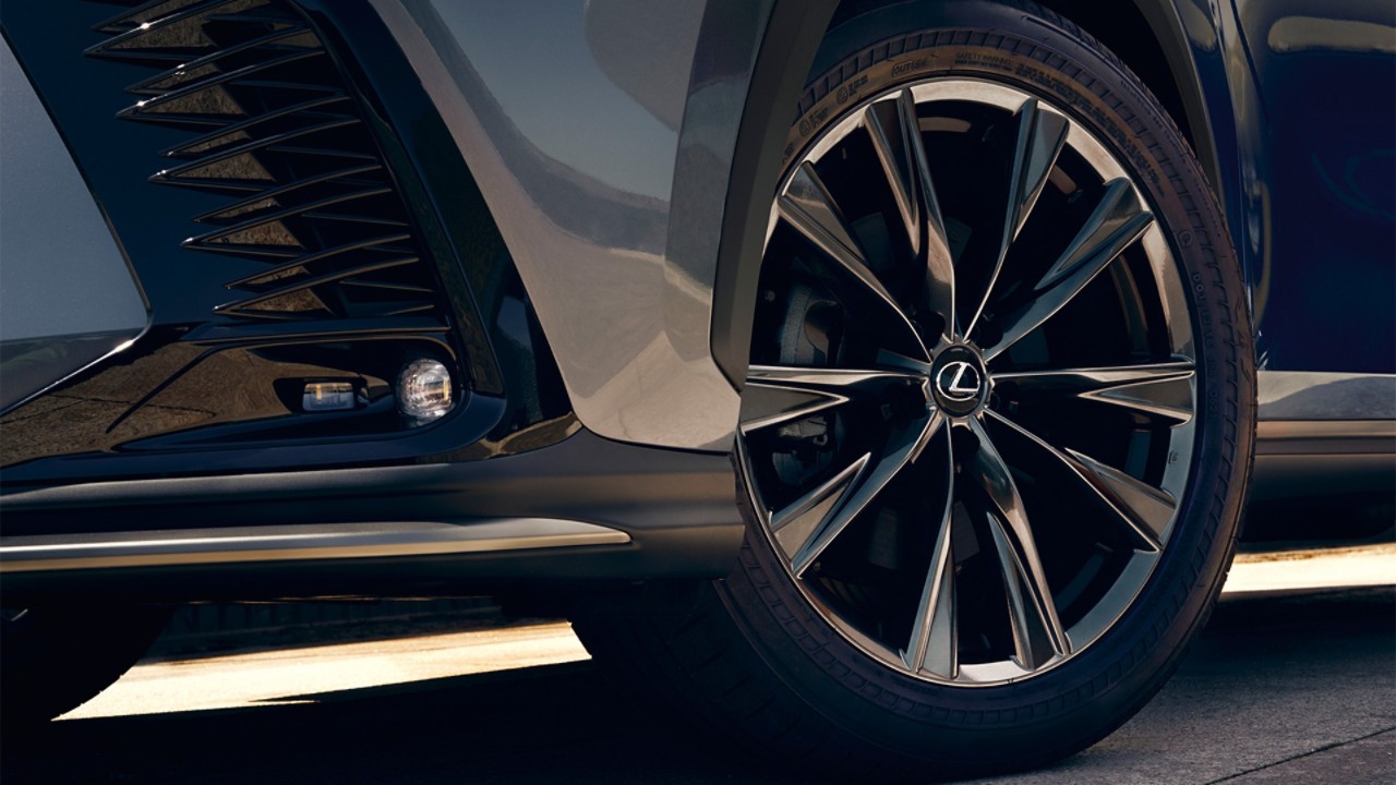 Close-up of a Lexus wheel